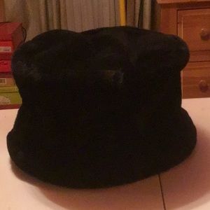 Black fur winter hat